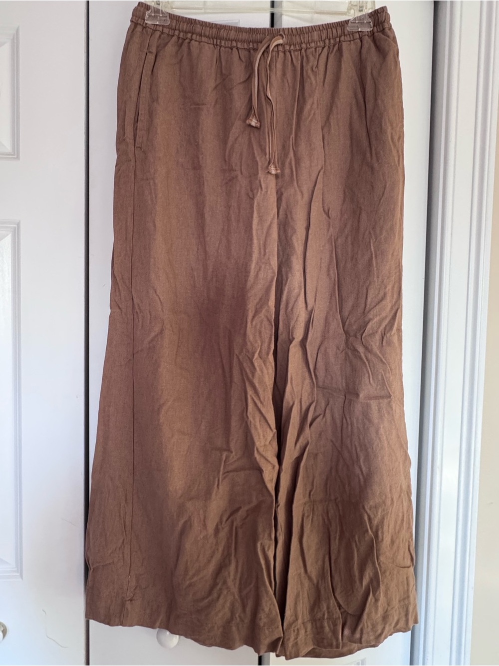Max Studio Brown Drawstring Waist Maxi Skirt
